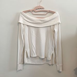 Abercrombie White Off Shoulder Sweater